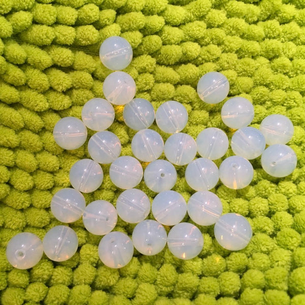 Round Clear Moonstone Stone Bead