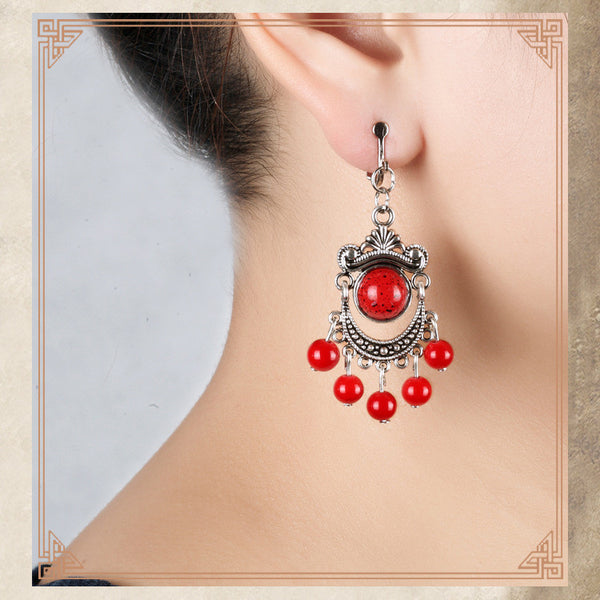 Vintage Stone Beads Earrings