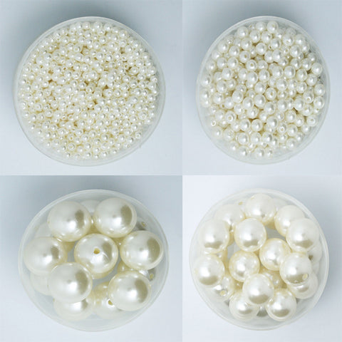 Pearl Round White Imitation Beads