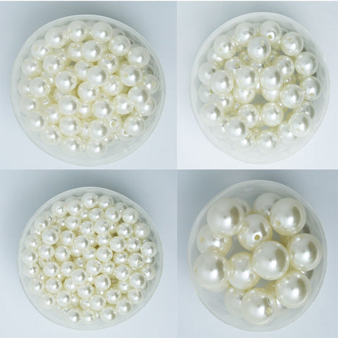 Pearl Round White Imitation Beads