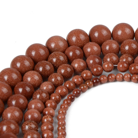 Natural Gold Sand Stone Beads