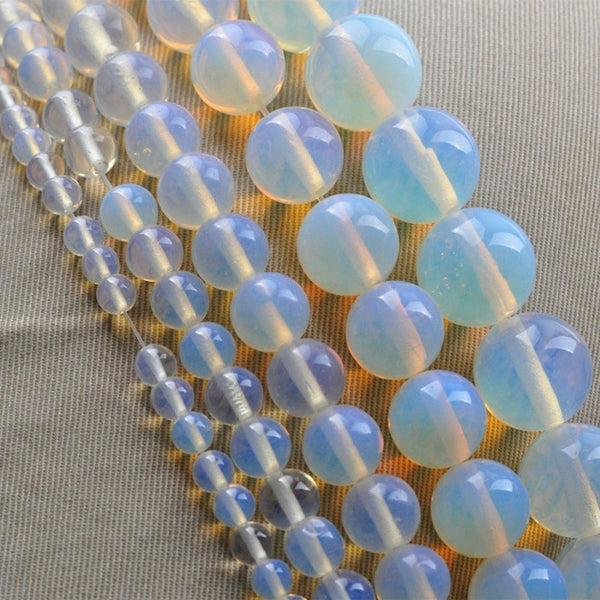 Round Clear Moonstone Stone Bead