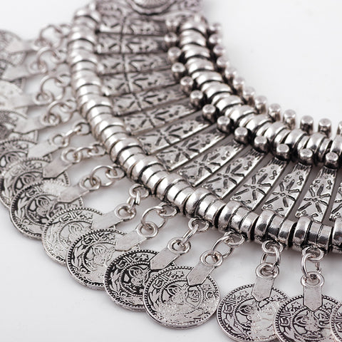 DIY New Fashion Coin Collar Fringe Chain Necklace