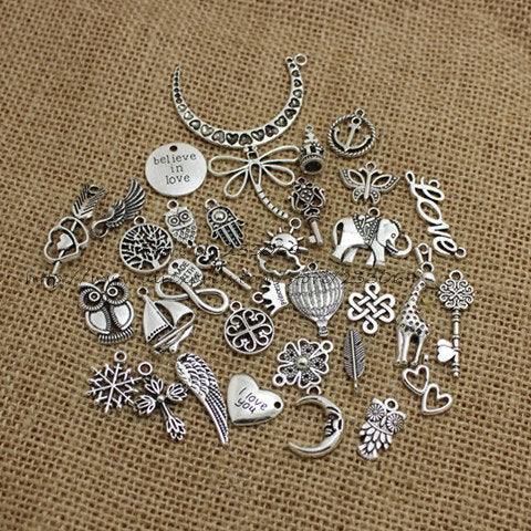 DIY Antique Silver European Charm Pendants