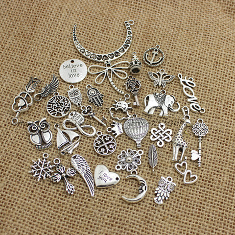 DIY Antique Silver European Charm Pendants