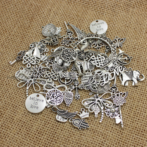 DIY Antique Silver European Charm Pendants