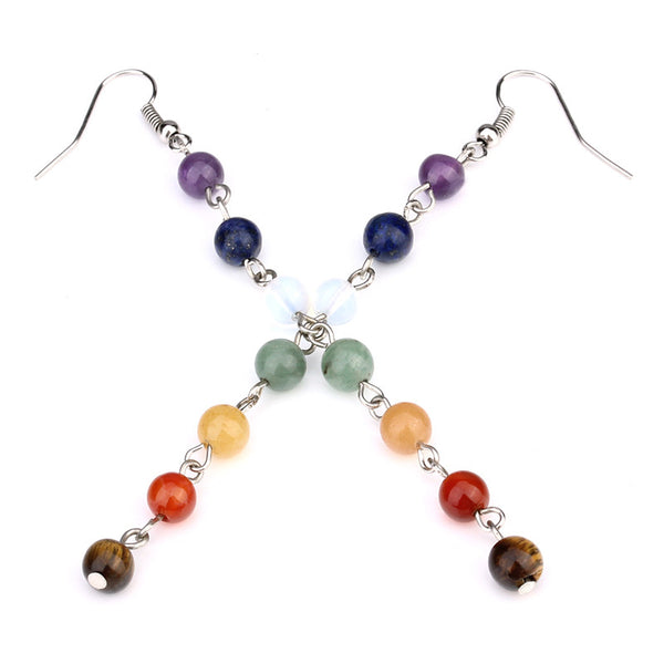Chakra Beads Natural Stone Earrings