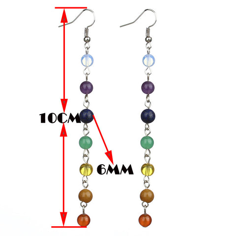 Chakra Beads Natural Stone Earrings