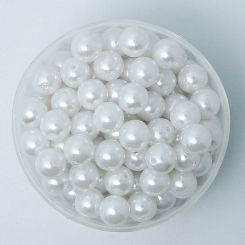 Pearl Round White Imitation Beads