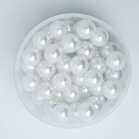 Pearl Round White Imitation Beads