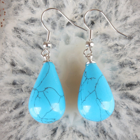 Opal Obsidian Drop Stone Beads Earrings