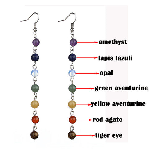 Chakra Beads Natural Stone Earrings