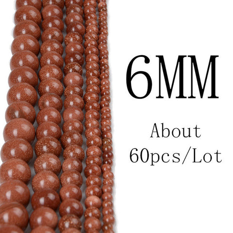 Natural Gold Sand Stone Beads