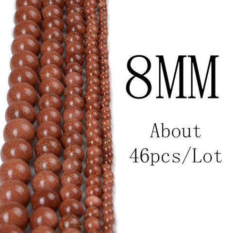 Natural Gold Sand Stone Beads