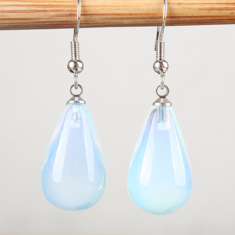 Opal Obsidian Drop Stone Beads Earrings