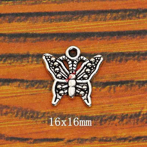 DIY Mixed Silver Plated Butterfly Charm Pendant for Bracelet And Necklace