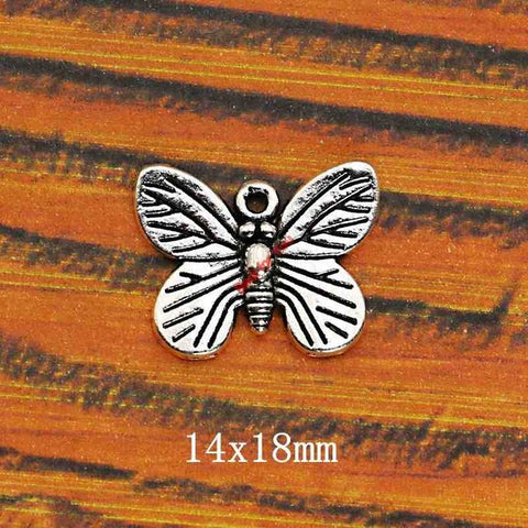 DIY Mixed Silver Plated Butterfly Charm Pendant for Bracelet And Necklace