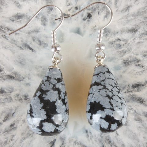 Opal Obsidian Drop Stone Beads Earrings