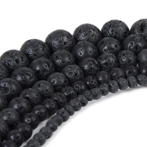 Black Lava Stone Beads For Bracelet